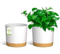 Jardinière moderne 165cm Pots de plantes Trous de drainage Cuvette amovible Pots de fleurs en plastique pour maison jardin rebord de fenêtre - Blanc Set de 2