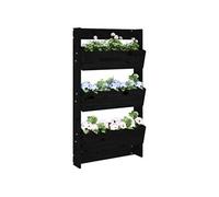 vidaXL Bac à plantes mural 3 compartiments 60x18,5x110 cm noir bois de pin