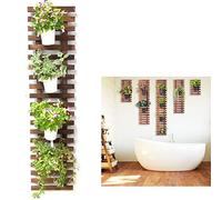 Jardinière murale en bois à suspendre pour plantes d'intérieur et d'extérieur, jardin vertical, support mural, support de plantes grasses, treillis en bois pour plantes grimpantes