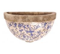 Jardinière murale - ESSCHERT DESIGN - Demi lune - Céramique - Bleu - 28 x 17 x 12 cm