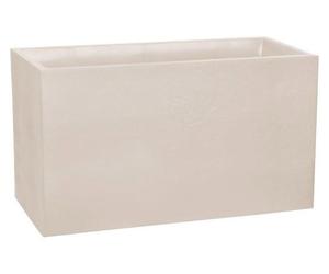 Jardinière murale Volcania – 116 l – Pour l'intérieur et l'extérieur – Aspect pierre – 99,5 x 39,5 x 60 cm (H) – Beige calcaire