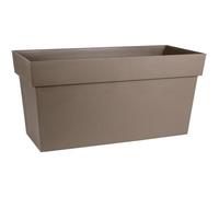 Jardinière Muret à réserve d'eau avec roulettes - EDA - Toscane - 74 L - 79 x 35 x H.39 cm - Taupe