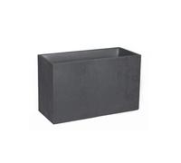 EDA - Jardinière Basalt - 98 L - Décor Imitation Béton - Utilisable à l'Intérieur et à l'Extérieur - Zone de Rétention d'eau pour Limiter l'Arrosage - 99,5 x 39,5 x H. 43,5 cm - Gris Anthracite