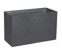 EDA - Jardinière Basalt - 98 L - Décor Imitation Béton - Utilisable à l'Intérieur et à l'Extérieur - Zone de Rétention d'eau pour Limiter l'Arrosage - 99,5 x 39,5 x H. 43,5 cm - Gris Anthracite