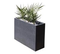 Jardinière Muret Loft L - EDA - Graphit - 46 L - Intérieur / Extérieur - Décor Graphiques - 78,5 x 29,5 x H. 60 cm - Gris Anthracite