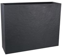 Jardinière Muret Loft L EDA Volcania, 46 L, 78,5 x 29,5 x 60 cm, Gris Anthracite, Décor Pierre, Intérieur/Extérieur