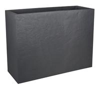 EDA - Muret Loft L Volcania 46 L - Décor Imitation Pierre - Double Paroi - Zone de Rétention d'eau - 78.5 x 29.5 x 60 cm - Gris Anthracite