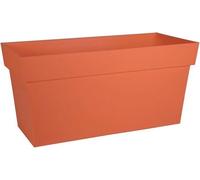 Jardinière Muret Toscane EDA, 74 L, 79 x 35 x H.39 cm, Avec Roulettes, Orange Terre Battue