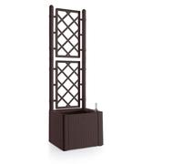 Jardinière Natural Deluxe Moka Quadra avec support - 43 x 43 x 142 cm (h) - 35 l