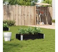 Jardinière noir 100x50 cm bois massif de pin G