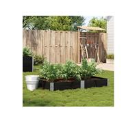 vidaXL Jardinière noire 150x100 cm pin massif