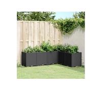 vidaXL Bac à plantes 160x120x53 cm Polypropylène Noir