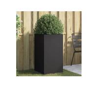 vidaXL Bac à plantes en acier noir 42x38x75 cm
