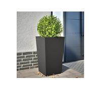 Jardinière noir 45x45x75 cm acier, jardinière d'extérieur, boîte à fleurs, boîte de jardin, jardinière de patio, 851094