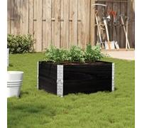Jardinière noir 80x60 cm bois massif de pin G