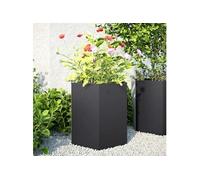 vidaXL Jardinière Hexagone 46 cm - Acier Noir