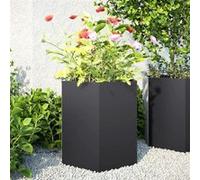 vidaXL Jardinière Hexagone 46 cm - Acier Noir