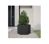vidaXL Bac à plantes hexagonal en acier noir 69x60x45 cm