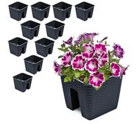 Jardinière - Noname - 10x Potting Box - Rotin Anthracite - 27.2 Cm - 8.5 L Multicolore