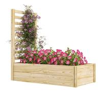 Outsunny Jardiniššre avec treillis carršŠ potager en bois 115 x 60 x 110 cm effet bois naturel