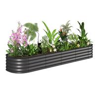 Jardinière - Outsunny - modulable - pour légumes, plantes, fleurs - en acier galvanisé - 240 x 62 x 30 cm - gris foncé