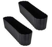 Jardinière ovale pour balcon terrasse rustique anthracite 60 cm 2 pièces