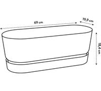 Jardinière Ovale Elho Greenville, Ø49 x 19,8 x 18,4 cm, Plastique Recyclé, Résistant au Gel, Noir