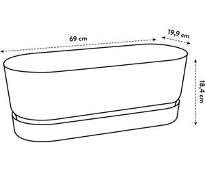 Jardinière Ovale Elho Greenville, Ø49 x 19,8 x 18,4 cm, Plastique Recyclé, Résistant au Gel, Noir