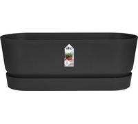 Jardinière Ovale Elho Greenville, Ø49 x 19,8 x 18,4 cm, Plastique Recyclé, Résistante au Gel, Noir
