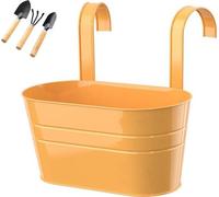 Jardinière ovale en métal pour balcon, 1 pièce, style rétro, orange, extensible.