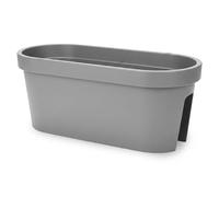 Jardinière ovale pour balcon - 60 cm - Gris - En plastique - À suspendre - Pot de fleurs de jardin à suspendre