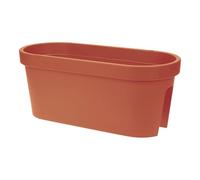 Jardinière ovale pour balcon - 60 cm - Terracotta - En plastique - À suspendre - Pot de fleurs de jardin à suspendre