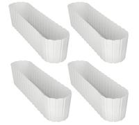 Jardinière ovale pour balcon terrasse fleurs blanc rustique 60 cm 4 pièces