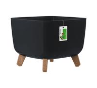 Prosperplast Pot de fleurs Gracia Square en plastique – pieds amovibles, insert, résistant aux UV