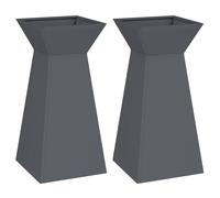vidaXL Planteur en colonne 2 pcs Anthracite 35 x 35 x 73 cm