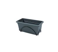 Jardinière Plastiken 40x20cm Avec Plateau Et Support Balcon - Anthracite Multicolore
