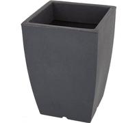 Jardinière plate en plastique pour le jardin - env. 40 x 40 x 53 cm - couleur anthracite - une alternative à grande échelle à la terre cuite