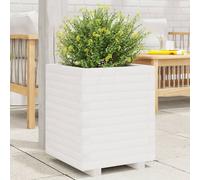vidaXL Bac à plantes blanc 90x60x49,5 cm pin massif