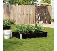 Jardinière noir 120x80 cm bois massif de pin G