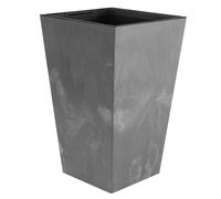 35 L Prosperplast Urbi Square Effect pot haut en plastique 35 L avec réservoir en gris clair, 55 (H) x 29,5 (L) x 29,5 (P) cms