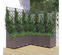 Jardinière - Pot de fleurs - Jardinière pour l'extérieur - Jardinière de balcon - Jardinière d'angle - Polypropylène - Avec treillis