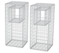 Jardinière/Poteau De Panier Gabion 2 Pcs Acier 50x50x120 Cm
