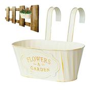 Jardinière pour Garde-corps de Terrasse,Pots de Fleurs en Métal - Jardinière Par-dessus la Rampe | Pour Jardiniers Propriétaires Locataires Maison Appartement Balcon Terrasse Patio Clôture Jardin