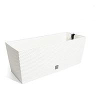 Jardinière rectangulaire 72 litres avec arrosage automatique blanc 80 x 33 x 32 cm