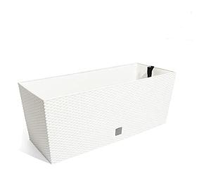 Jardinière rectangulaire 72 litres avec arrosage automatique blanc 80 x 33 x 32 cm