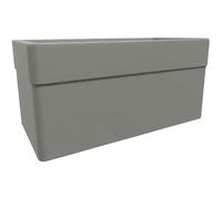 EDA Bac à plantes Carel rectangulaire 80 cm 63 L double paroi avec roulettes taupe mat