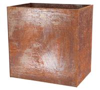 Jardinière rectangulaire effet rouille en acier corten - Orange - L 58,2 x l 38,2 x H 58,2 cm