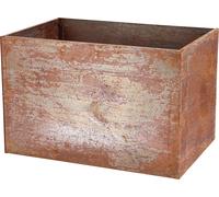 Jardinière rectangulaire effet rouille en acier corten - Orange - Taille S - L 58,2 x l 38,2 x H 38,2 cm