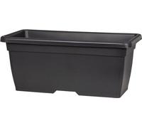 Jardinière rectangulaire en plastique, gris métallisé, 80 cm