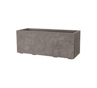 Pot de fleurs rectangulaire - DEROMA - Millennium - 97 L - 99 cm - A réserve d'eau et roulettes - Marron